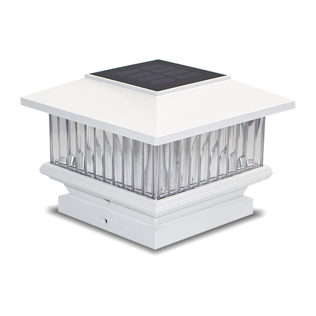 2212-PF1 WH Lumière de Capuchon de Poteau solaire en Plastique Blanc