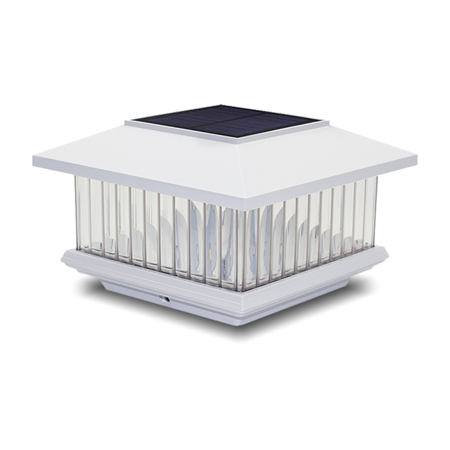 2212-PF1 WH Lumière de Capuchon de Poteau solaire en Plastique Blanc