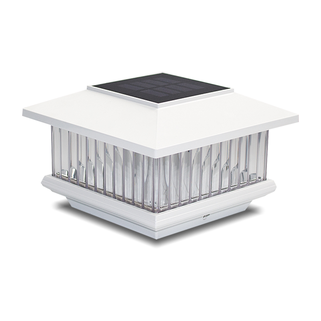 2212-PF1 WH Lumière de Capuchon de Poteau solaire en Plastique Blanc